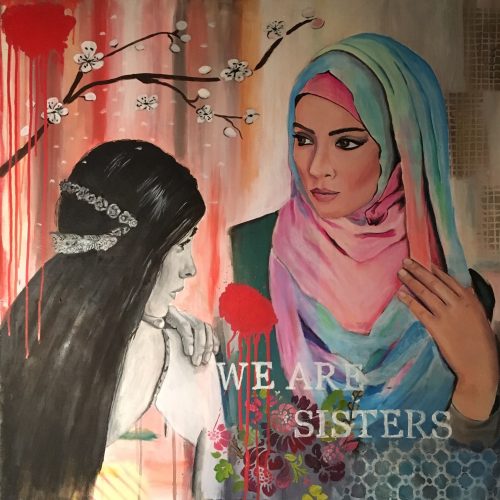 We are sisters, 80 x 80 cm, Acryl/Öl auf Leiwand