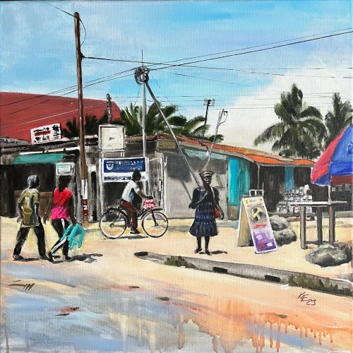 Ghana Street Live, 60 x 60 cm, acryl on canvas