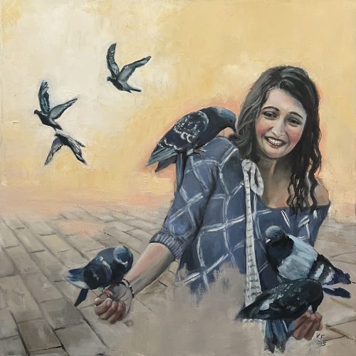 Friendly visit, 60 x 60 cm, Öl auf Leinwand