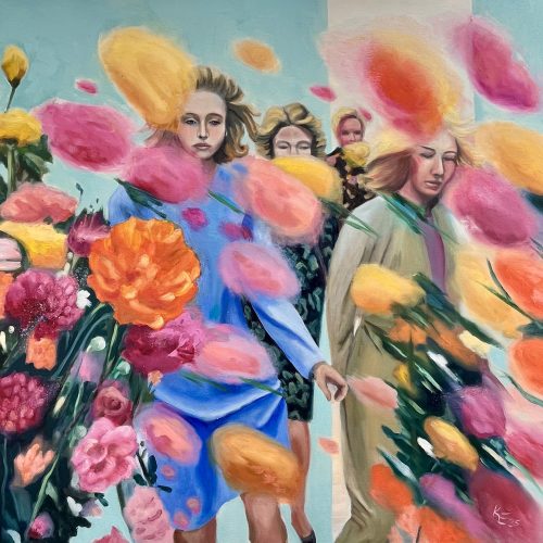 In full bloom, 100 x 100 cm, Öl auf Leinwand